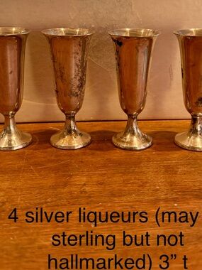 Vintage Silver Plated Liqueur Cups - Set of 4